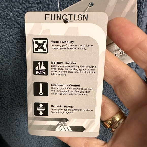 Speed Your Run full zipper front jacket sweatshirt solid blue zip pockets new - Picture 7 of 7